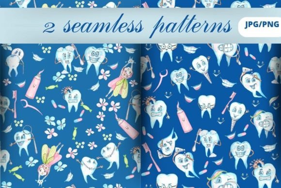 2 Seamless Tooth Fairy Patterns