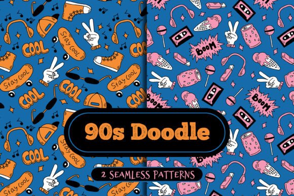 90s Doodle Seamless Patterns: A Nostalgic Trend for Modern Design