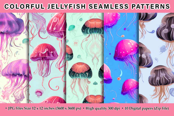 Colorful Jellyfish Seamless Patterns: A Strategic Resource for Creative and Operational Success