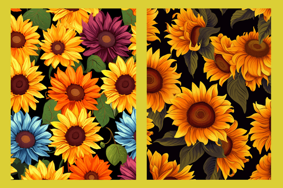 Colorful Sunflowers Patterns