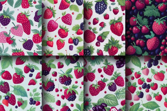Embrace the Juicy Charm of Berries Patterns Set Fruits
