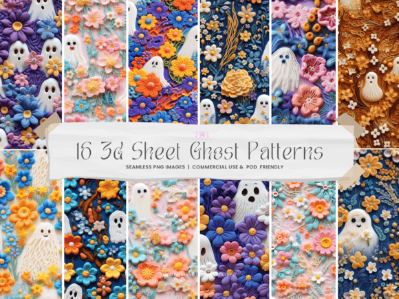 Exploring the World of 3D Clay Floral Sheet Ghost PNG Patterns