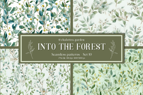 In the Forest Seamless Patterns Set 10 – Flies Included: A Creative Resource for Craft Enthusiasts