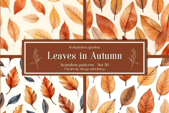 Leaves in Autumn Seamless Patterns - 30