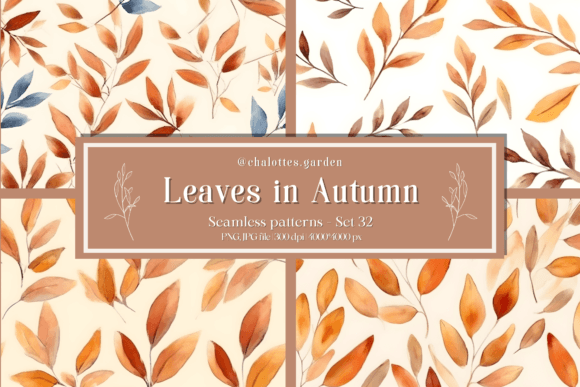 Leaves in Autumn Seamless Patterns - 32