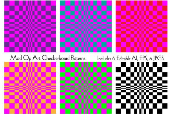 Mod Op Art Checkerboard Patterns