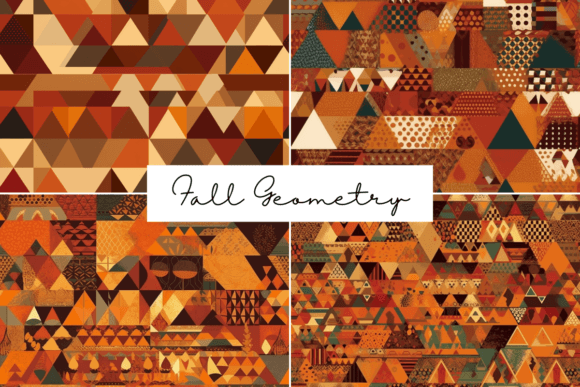 Modern Fall Geometry Seamless Patterns
