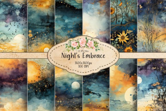 Moonlit Mystique Seamless Patterns