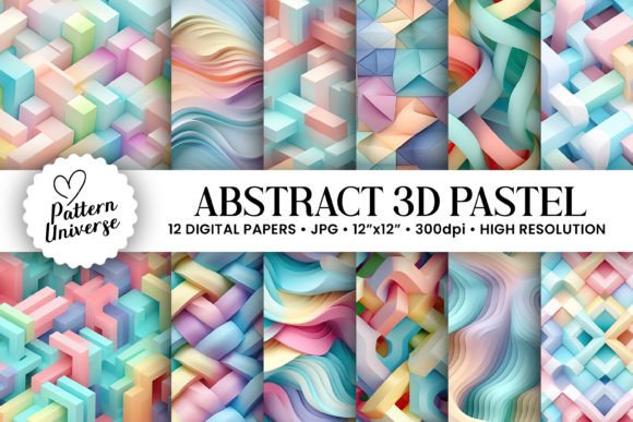 Pastel 3D Abstract Shapes Patterns