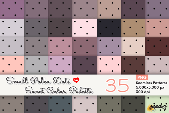 Small Black Polka Dots Patterns Set