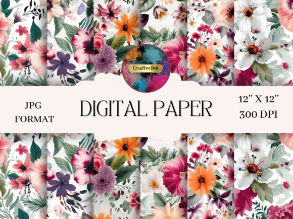 Watercolor Floral Backgrounds Patterns: A Creative Resource for Design Enthusiasts